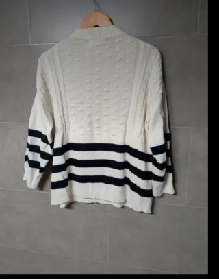 Jersey marinero mujer blanco y negro