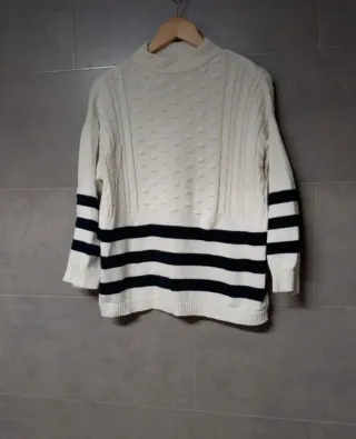 Jersey marinero mujer blanco y negro