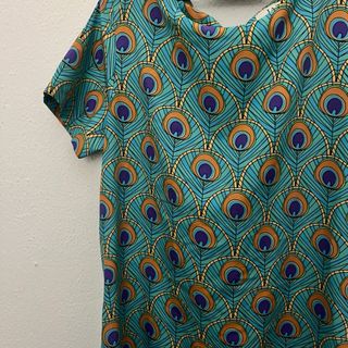 Vestido Jaleo estampado pavo real talla única
