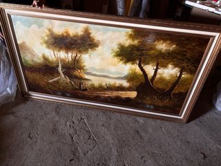 Cuadro antiguo paisaje grande