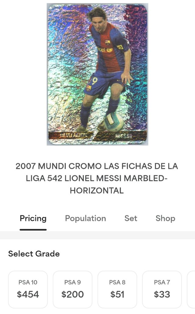 Messi 2007 Liga Futbol Revelacion GMA 10 refractor
