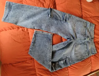 Jeans cargo blu lavati