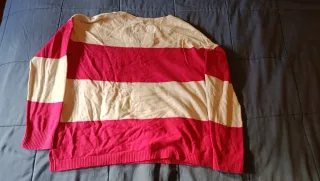 Jersey Hollister Rayas Beige y Rosa Talla S
