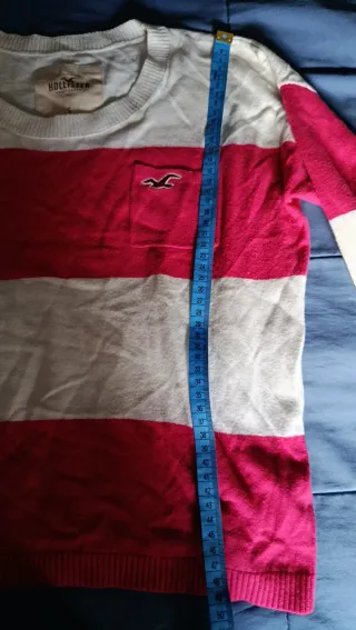 Jersey Hollister Rayas Beige y Rosa Talla S