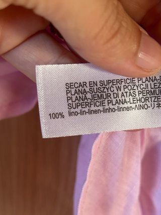 Camisa Zara Lino Rosa Talla M