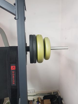 Máquina multiusos + Barra, pesas y cinturón
