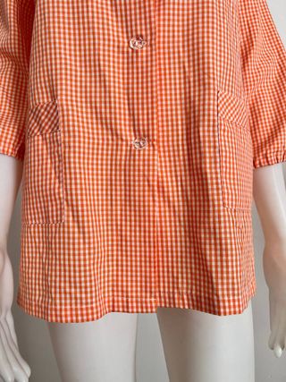 Camisa cuadros naranja vintage Talla L