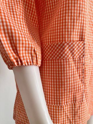 Camisa cuadros naranja vintage Talla L