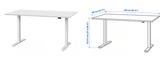 Mesa escritorio elevable automática Ikea RODULF