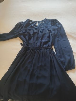 Vestido azul manga larga
