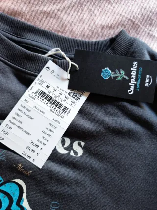 Sudadera Culpables con estampado de rosa