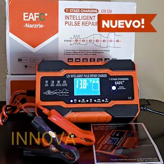 Cargador Batería Coche Camión Moto 12V. 12A