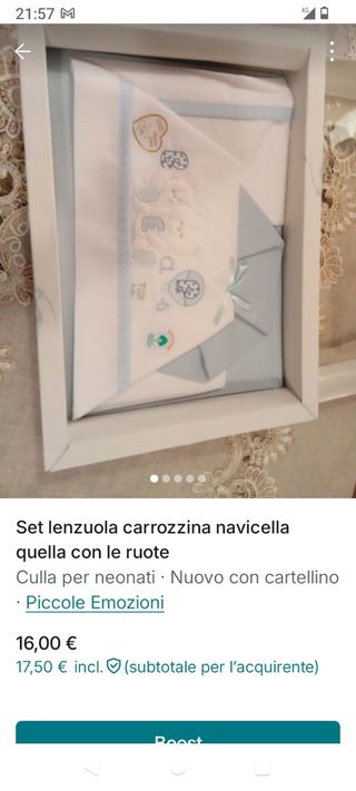 Set lenzuola culla/lettino con orsetto