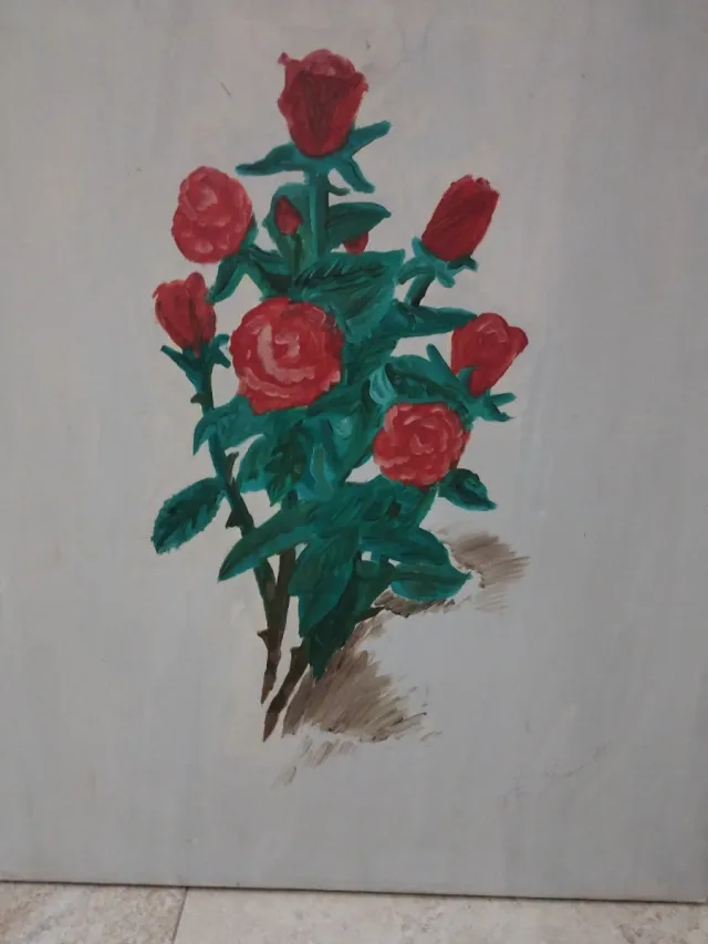 Dipinto Vintage Rose Rosse