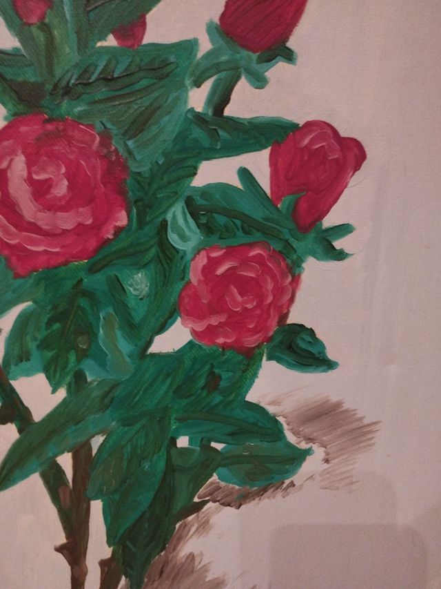 Dipinto Vintage Rose Rosse