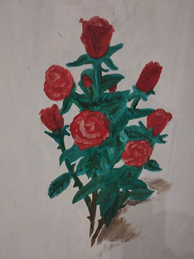 Dipinto Vintage Rose Rosse