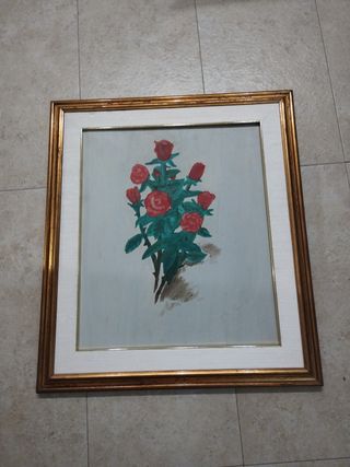 Dipinto Vintage Rose Rosse