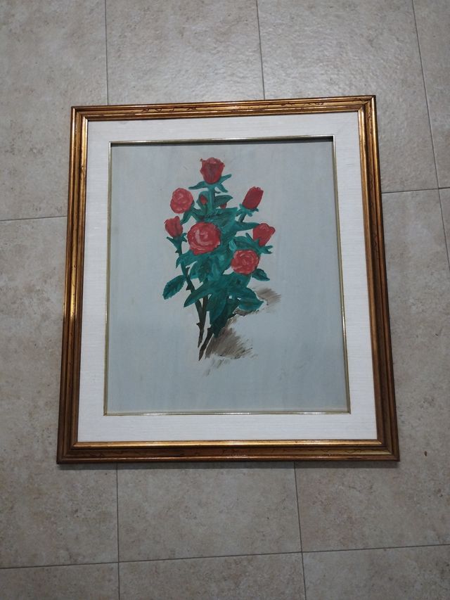 Dipinto Vintage Rose Rosse