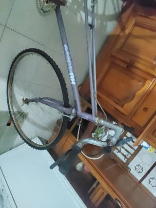 Bicicleta antigua morada