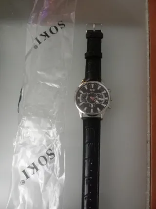 Reloj SOKI Hombre Negro y Plateado