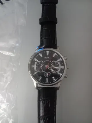 Reloj SOKI Hombre Negro y Plateado