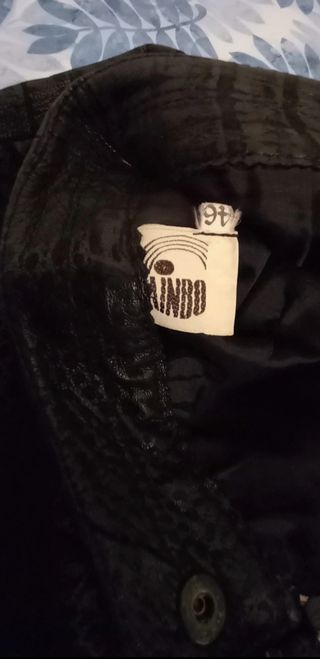 Gonna tubino vintage in pelle nera effetto coccodr