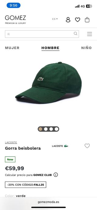 Gorra Lacoste Verde