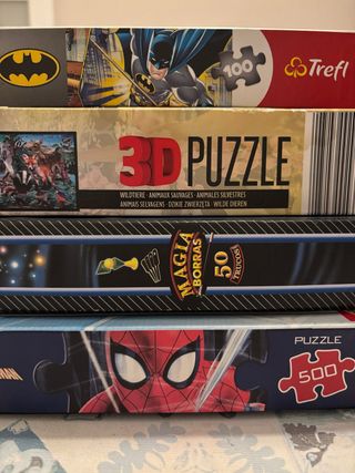 Lote Puzzles Batman, 3D Animales, Magia Borras, Sp