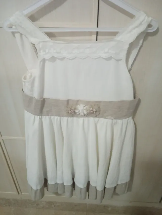 Vestido blanco niña talla 10