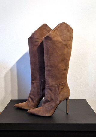 Stivali in pelle,tacco,marrone, Aldo Castagna,n.41