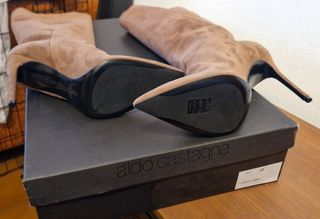 Stivali in pelle,tacco,marrone, Aldo Castagna,n.41