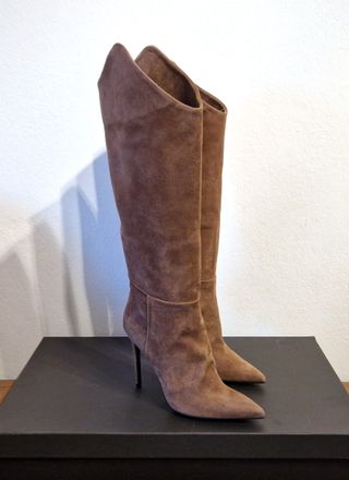 Stivali in pelle,tacco,marrone, Aldo Castagna,n.41