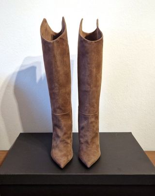 Stivali in pelle,tacco,marrone, Aldo Castagna,n.41