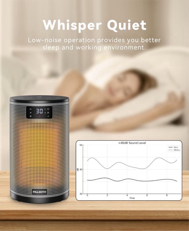 Riscaldatore elettrico PALINTH nero/argento