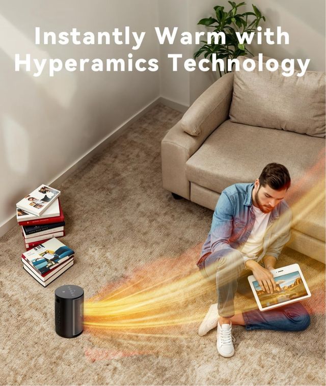 Riscaldatore elettrico PALINTH nero/argento