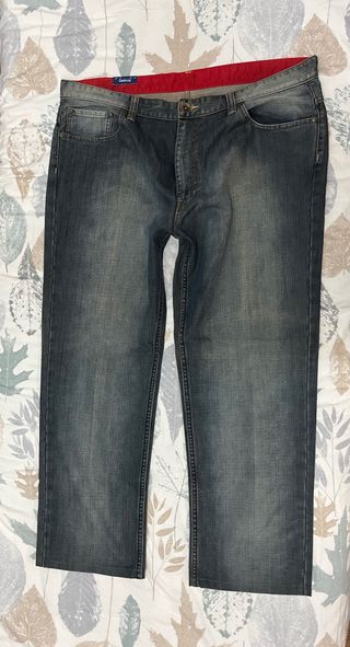 Pantalón vaquero hombre azul/gris