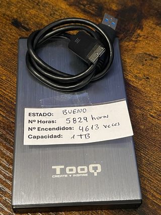 Disco Duro Toshiba  caja Externo TooQ 1TB + Cable