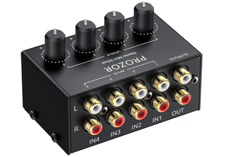 Mixer audio stereo passivo PROZOR Mini 4 ingressi