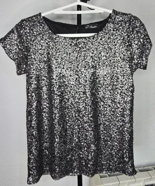 Top lentejuelas plata