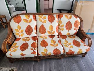 Conjunto salón mimbre/rattan 2 sillones y mesa