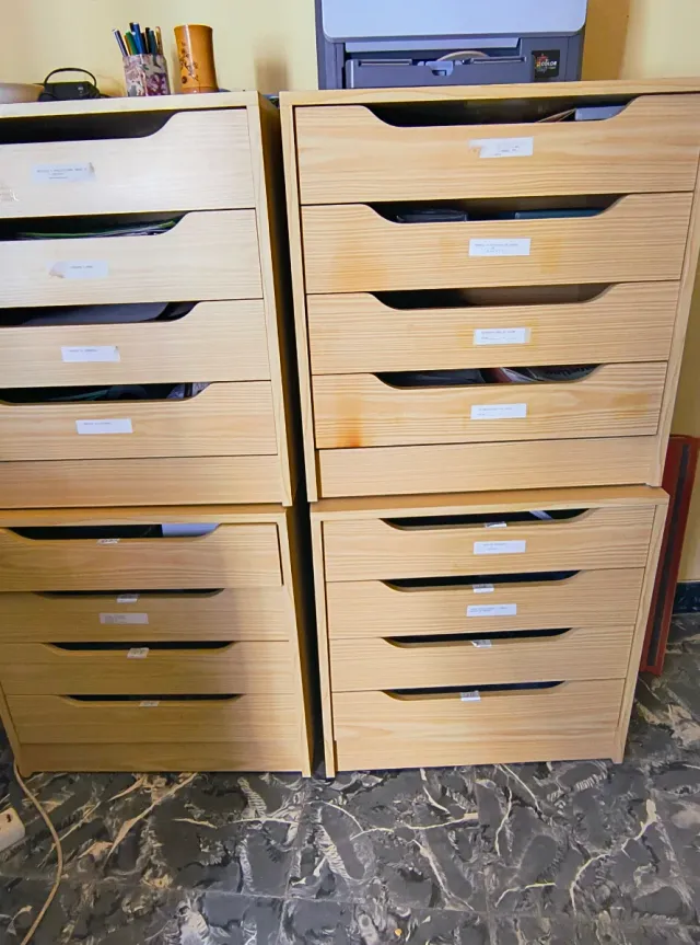 4 + 4 Archivadores Madera Cajones