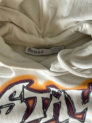 Sudadera blanca con estampado - Bershka