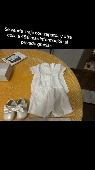 Traje y zapatos de bebé