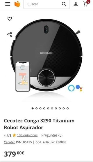 Cecotec Conga 3290 Titanium Robot Aspirador