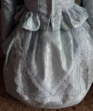 Traje de Fallera Niña Plata y azul 3 años