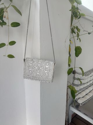 Lote 2 bolsos fiesta rosa y blanco