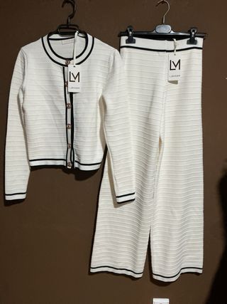 Conjunto LM Pantalón Punto Mujer Blanco