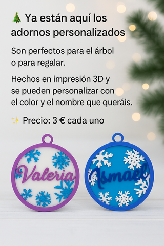 Adorno árbol Navidad personalizado 3D