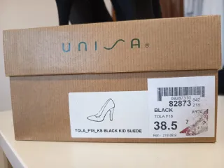 Tacones Unisa Ante Negro T. 38.5