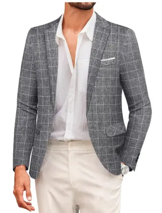 Chaqueta Coofandy XL a cuadros gris